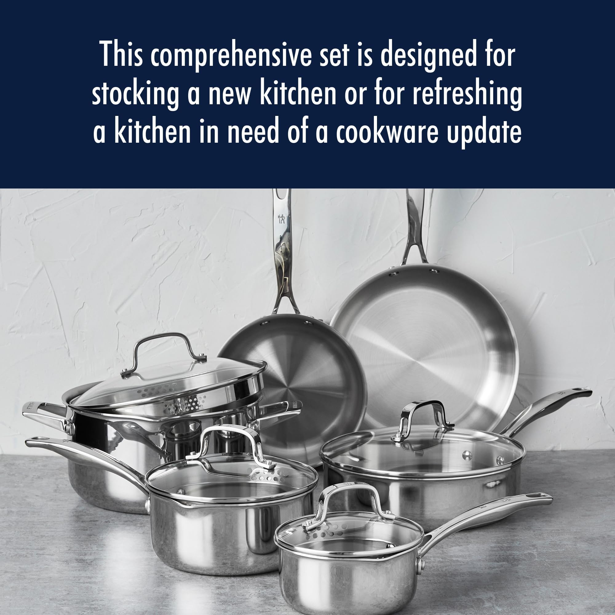 henckels-clad-h3-10-piece-induction-pot-and-pan-set-stainless-steel-durable-even image 2
