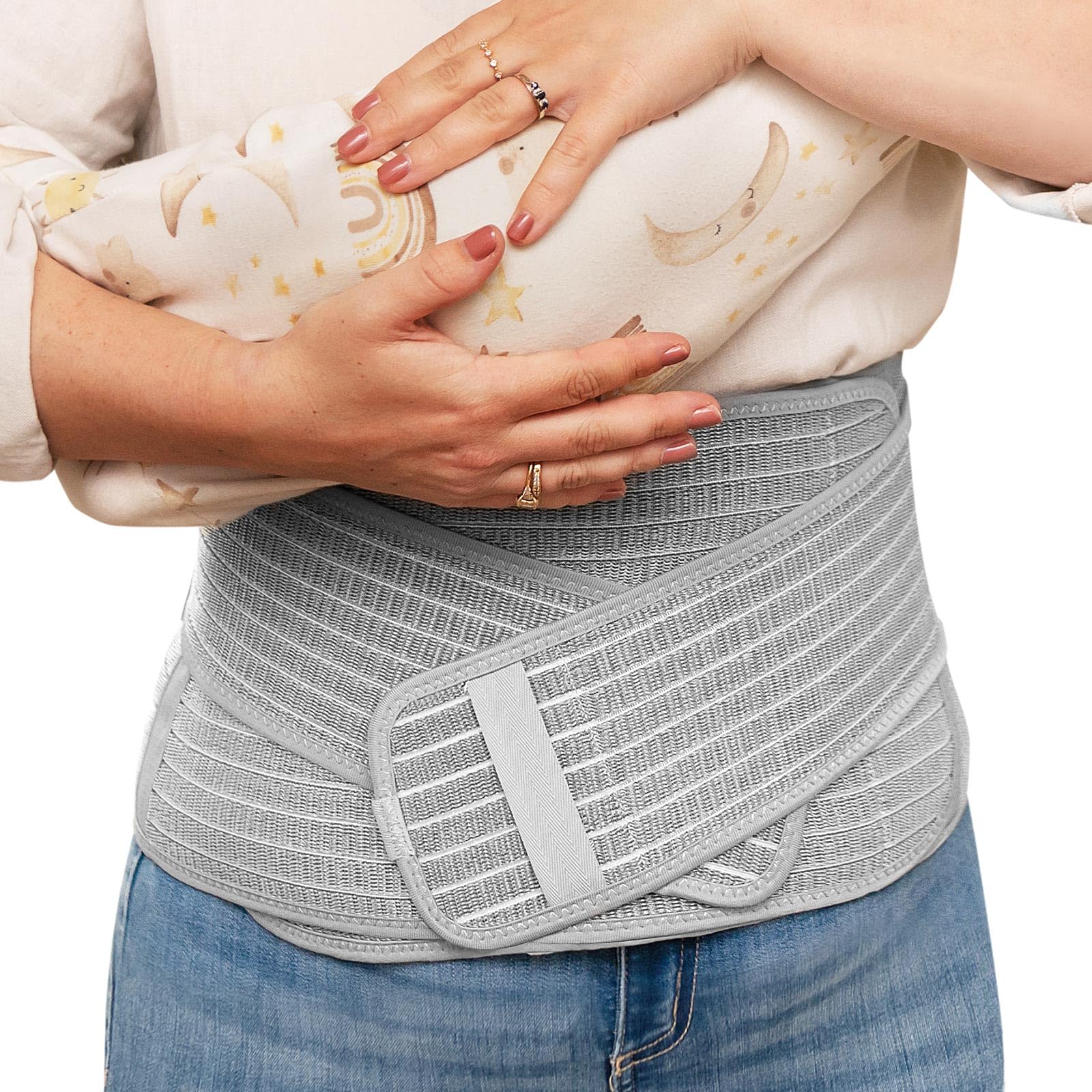 haakaa-postpartum-belly-band-elastic-adjustable-bamboo-charcoal-fiber-for-natura image 1