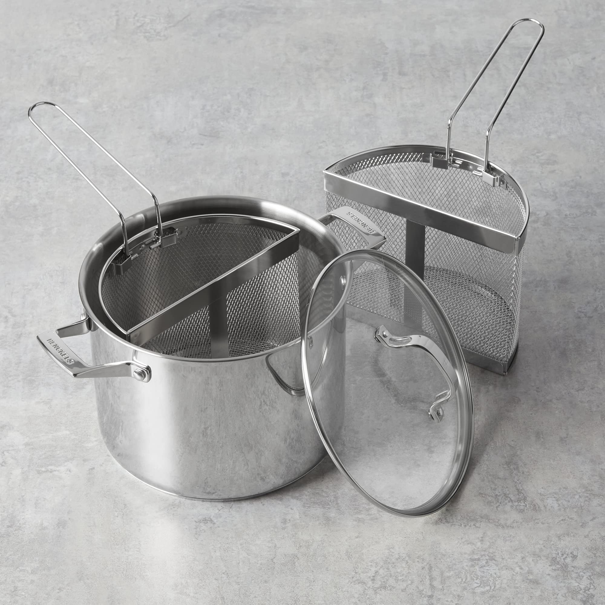 henckels-specialties-8-5-qt-pasta-pot-with-lid-and-strainers-stainless-steel image 2