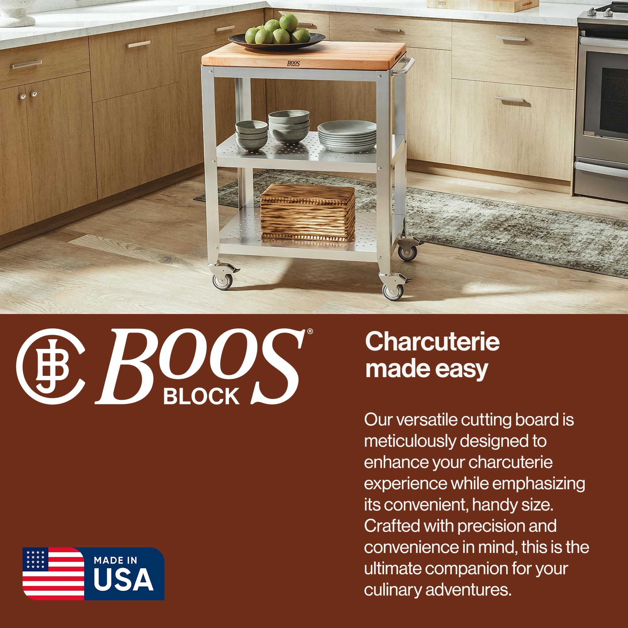 john-boos-cucina-culinarte-kitchen-cart-rolling-prep-table-with-removable-maple- image 4