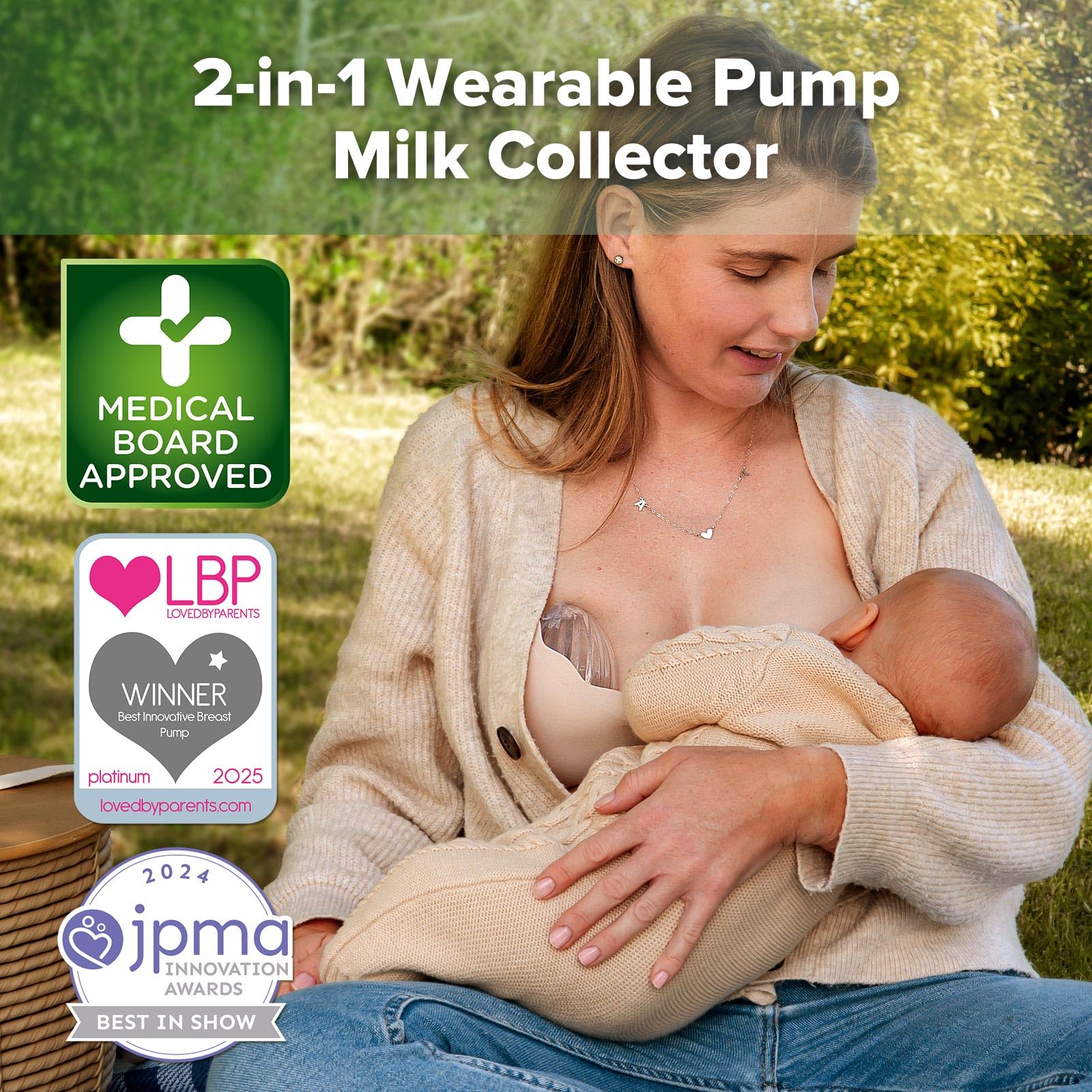 haakaa-shell-wearable-breast-pump-hands-free-passive-milk-collector-shield-for-n image 2