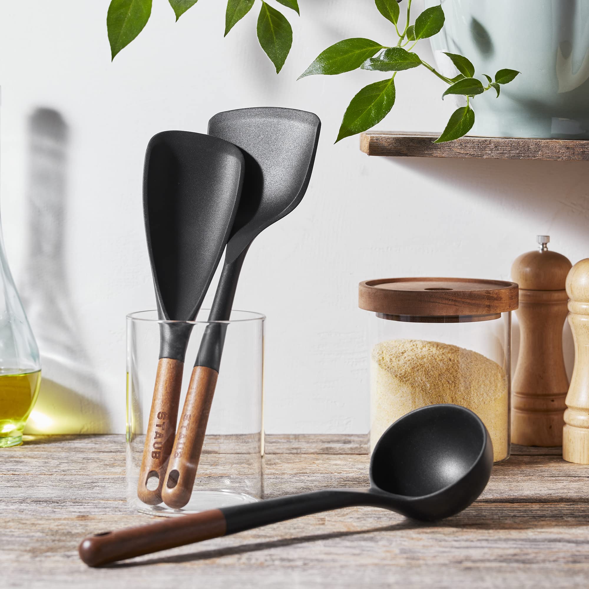 staub-silicone-with-wood-handle-3-piece-cooking-utensil-set-matte-black-bpa-free image 2