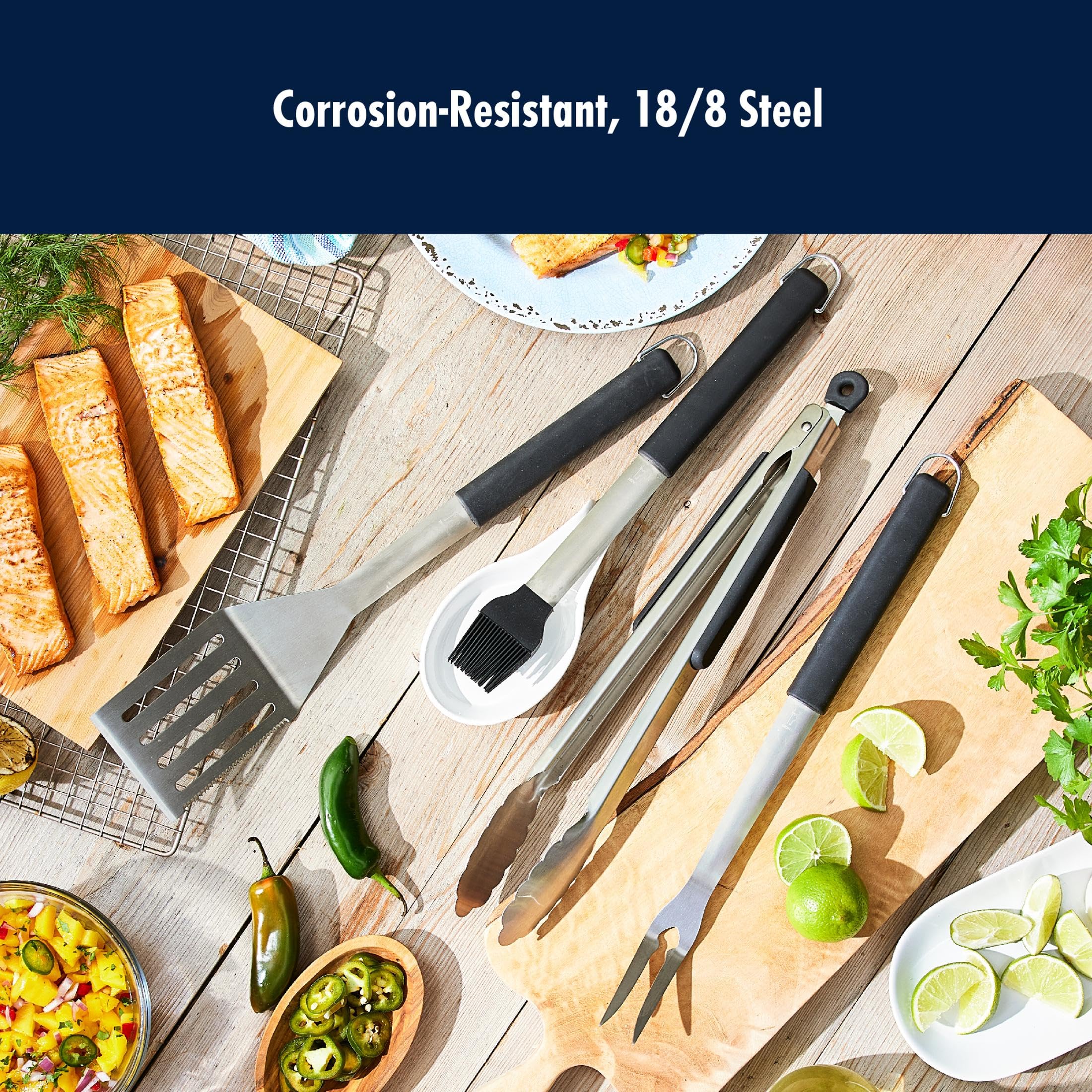 henckels-bbq-grill-tool-set-4-piece-stainless-steel-barbecue-accessories-with-sp image 3
