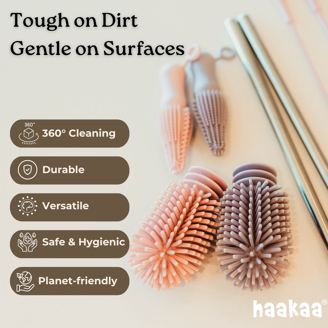 haakaa-double-ended-silicone-brush-multi-purpose-360-cleaning-brush-for-baby-bot image 2