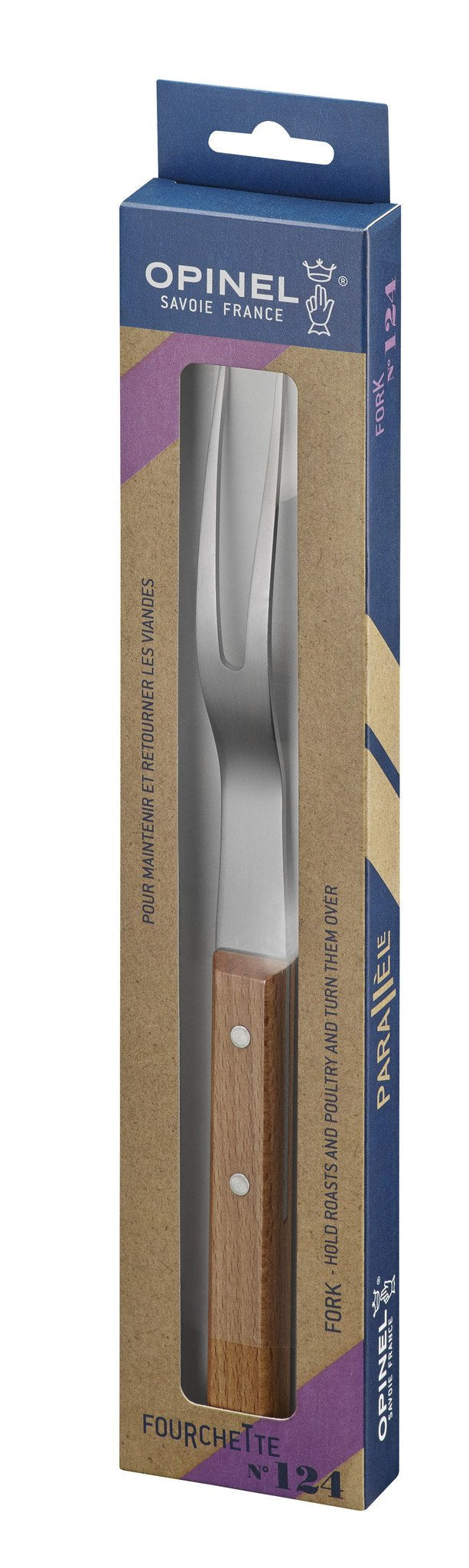 opinel-parallele-7-carving-fork-stainless-steel-wood-handle image 3