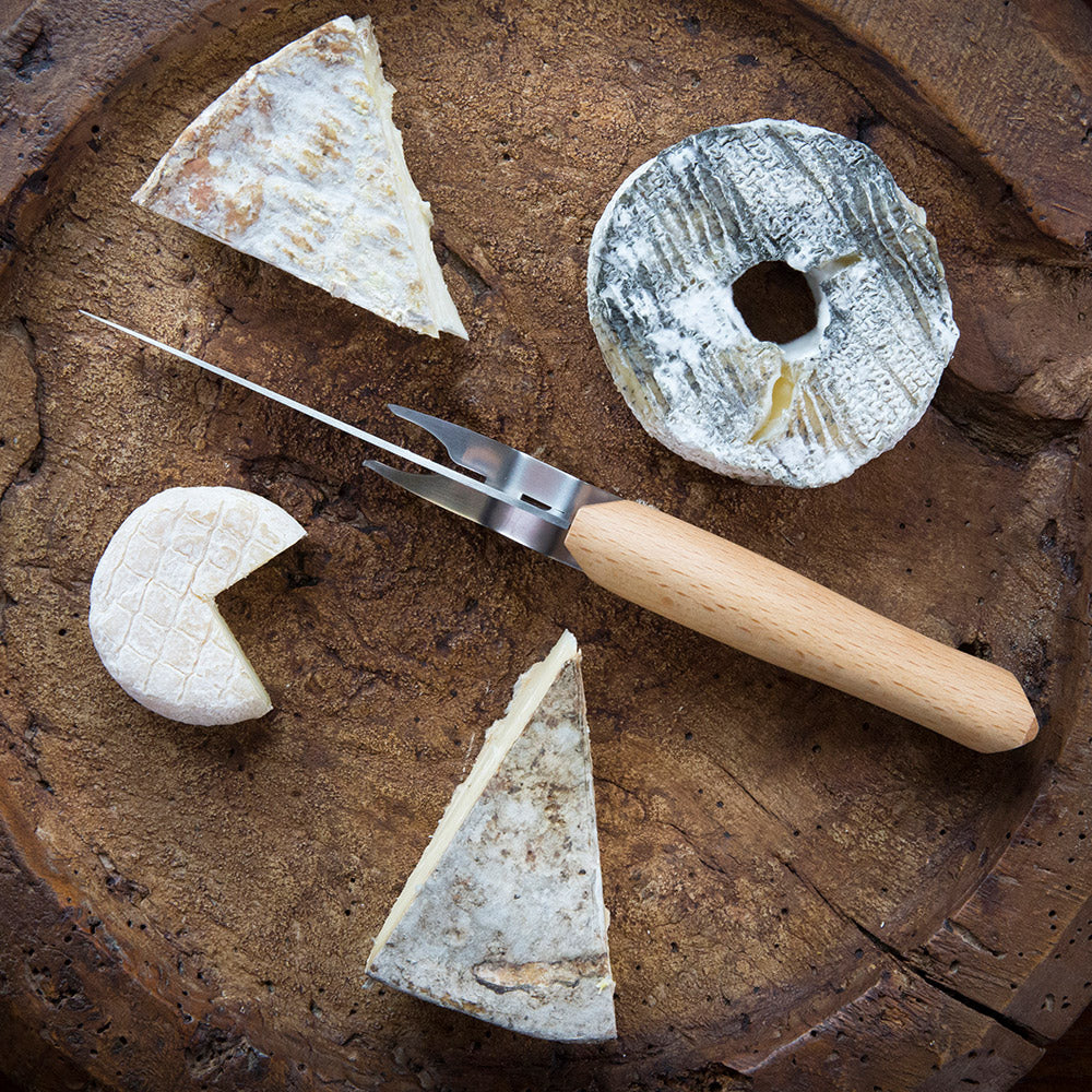 opinel-cheese-fork-and-knife-beech-wood-handle-stainless-steel-blade image 2