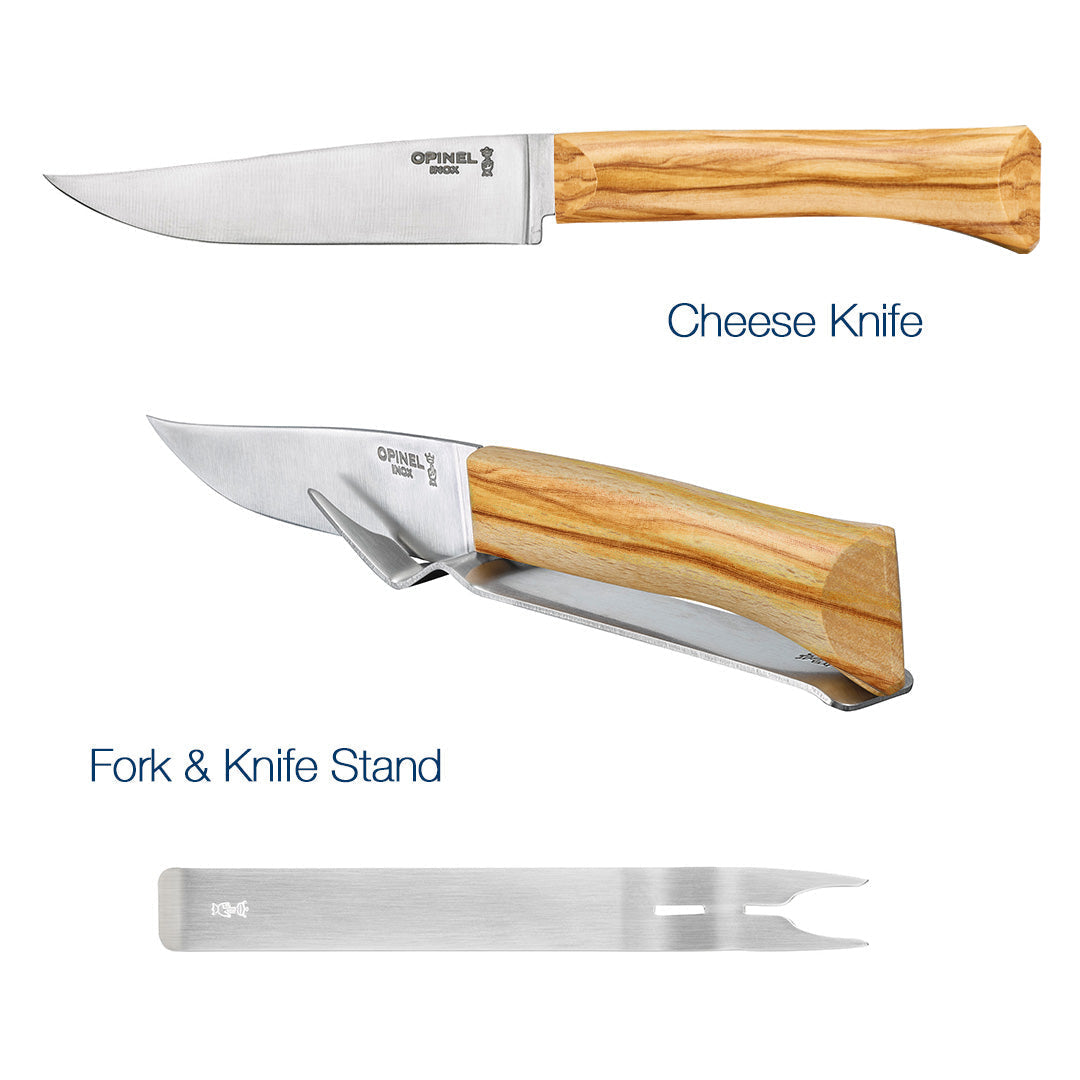 opinel-cheese-knife-and-fork-set-with-olive-wood-handles image 2
