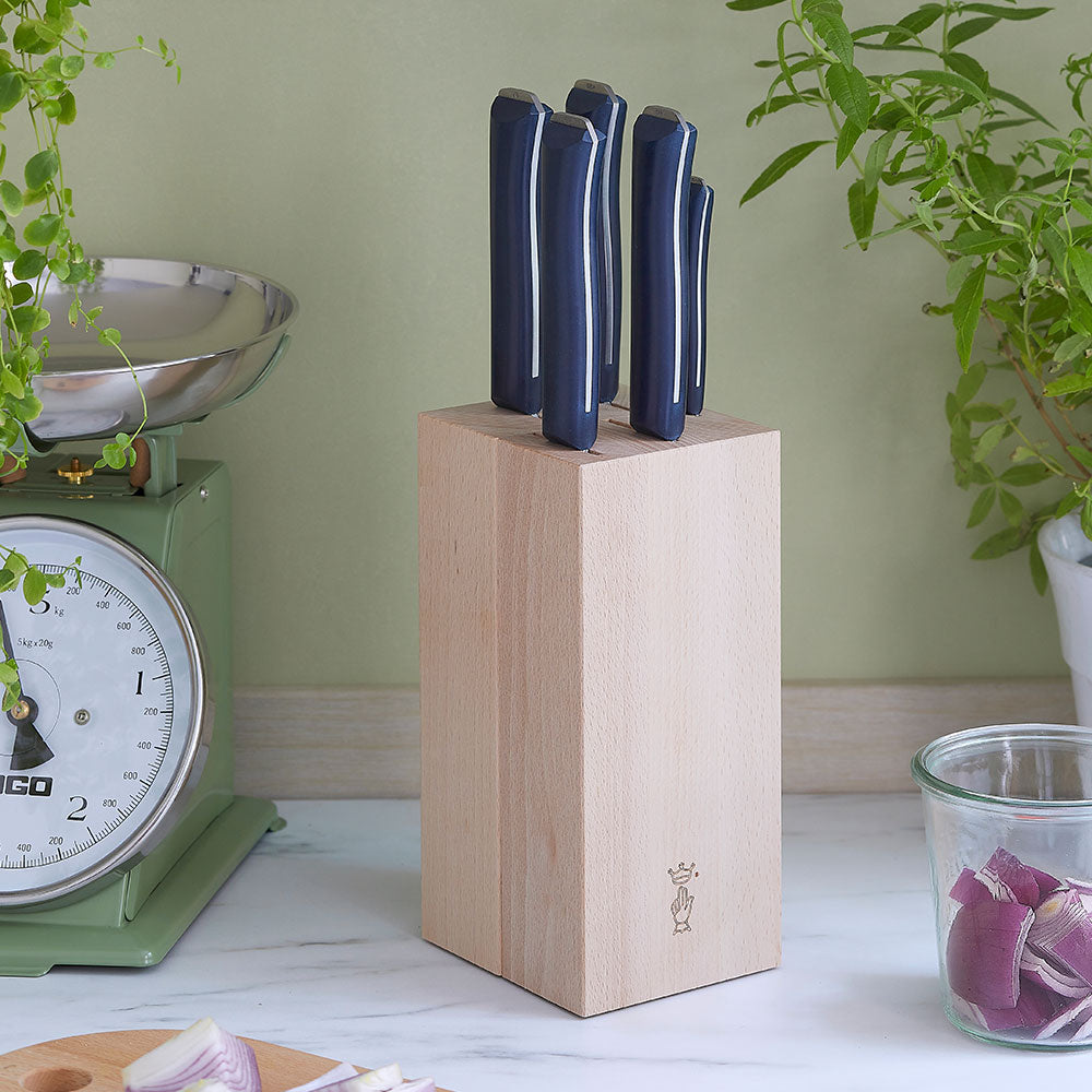 opinel-5-slot-chef-knife-block-beech-wood image 6