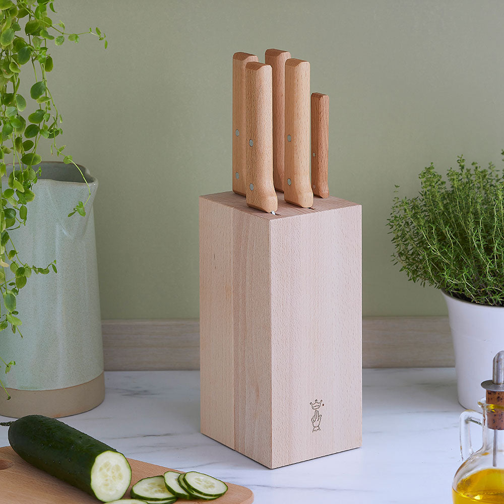 opinel-5-slot-chef-knife-block-beech-wood image 7