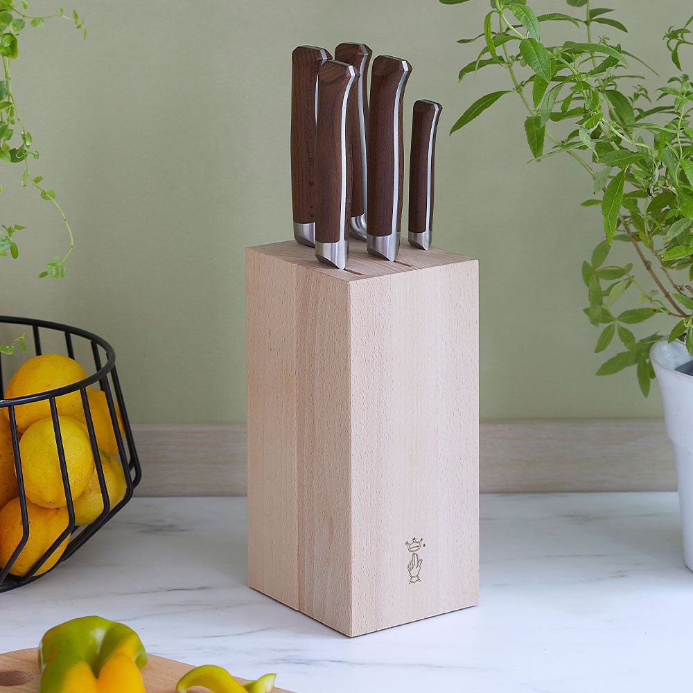 opinel-5-slot-chef-knife-block-beech-wood image 8