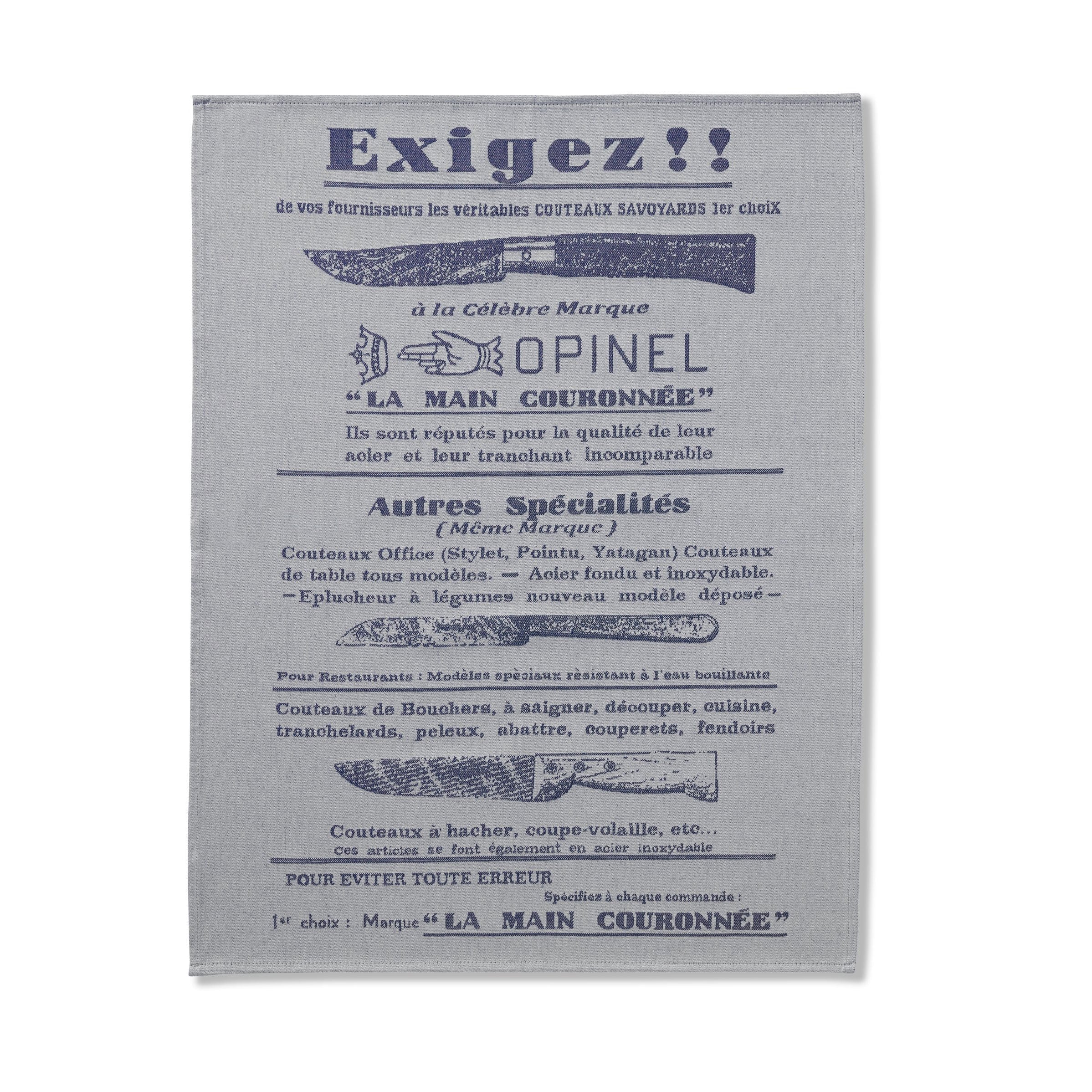 opinel-dish-towel-exigez-100-cotton-reversible-kitchen-accessory image 1