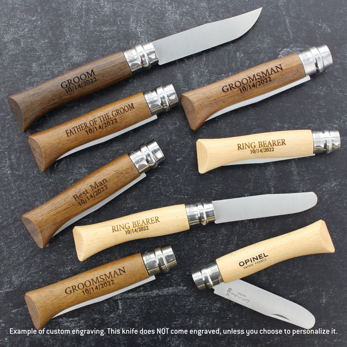 opinel-no-08-stainless-steel-folding-knife-engraved-gift-bundle-set-of-6-with-sh image 8