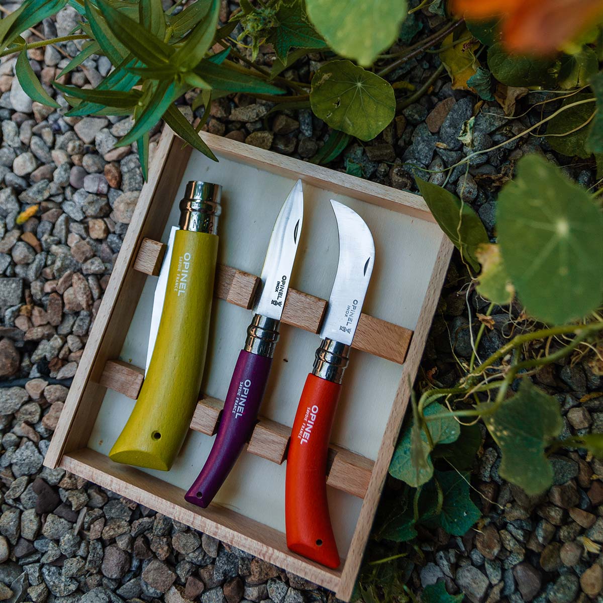 opinel-gardener-premium-set-garden-trio-hand-pruner-with-wooden-box image 3