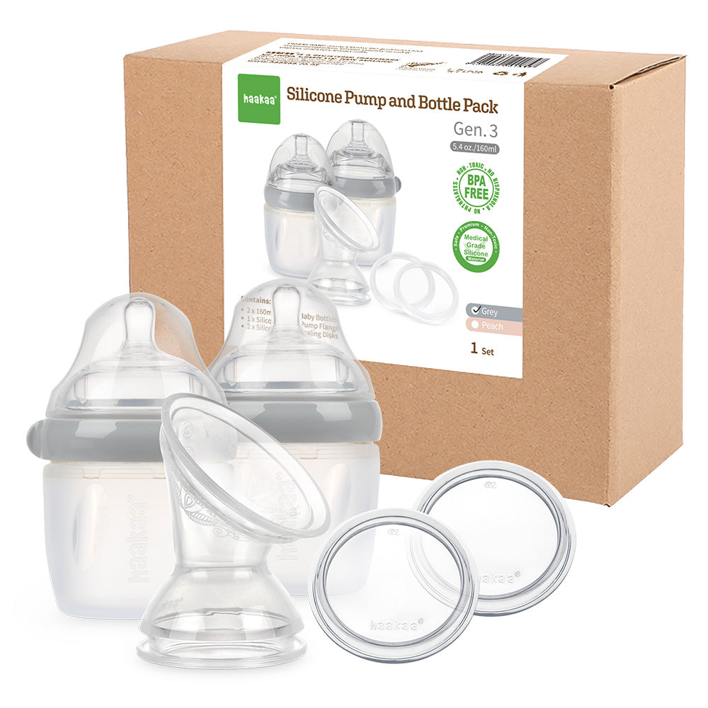 haakaa-gen-3-silicone-breast-pump-and-bottle-pack-160ml-6oz-5-in-1-feeding-syste image 3
