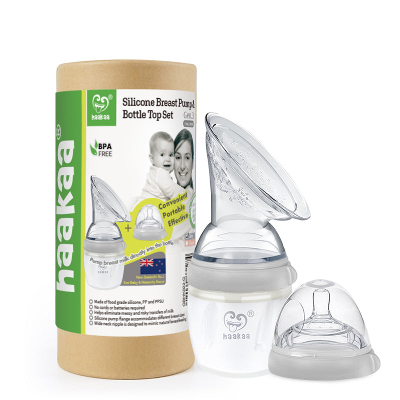 haakaa-gen-3-silicone-breast-pump-and-bottle-set-160-ml-6-oz-pack-of-2-original- image 5