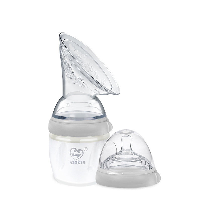 haakaa-gen-3-silicone-breast-pump-and-bottle-set-160-ml-6-oz-pack-of-2-original- image 1