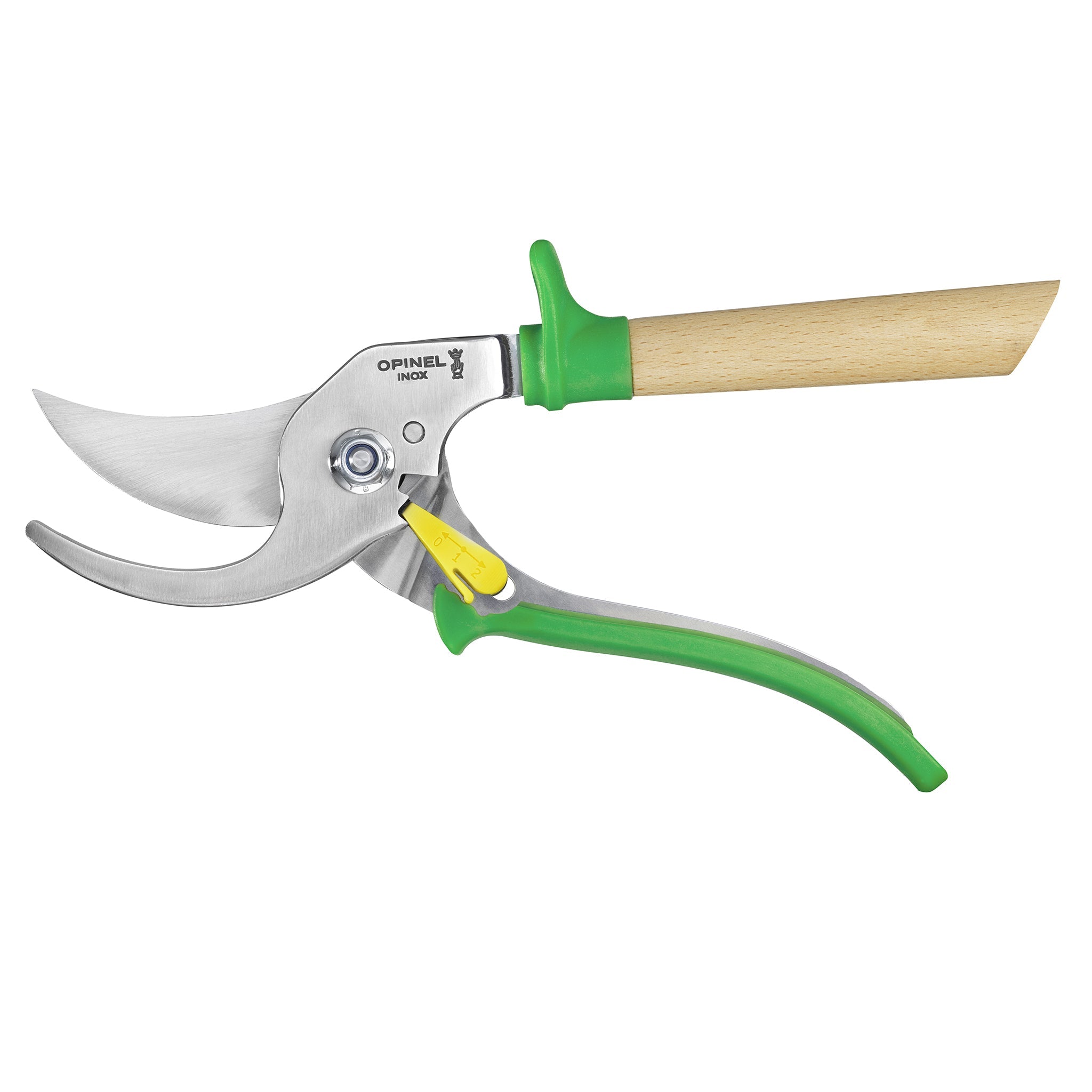 opinel-hand-pruners-with-3-position-locking-system-stainless-steel-beech-handle- image 3