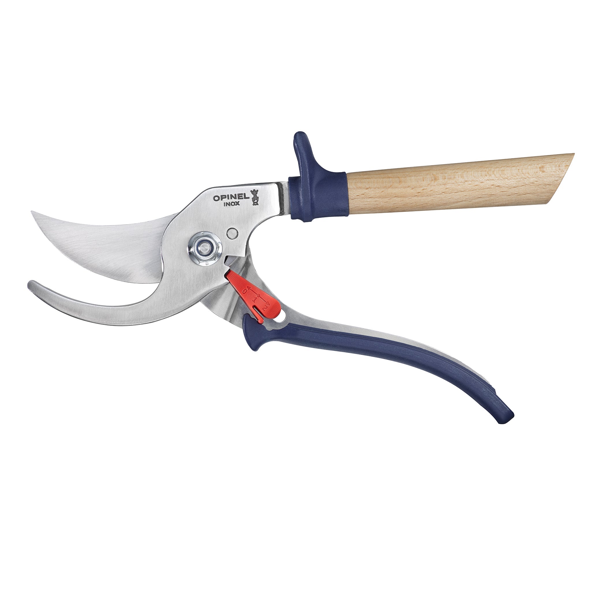 opinel-hand-pruners-with-3-position-locking-system-stainless-steel-beech-handle- image 1