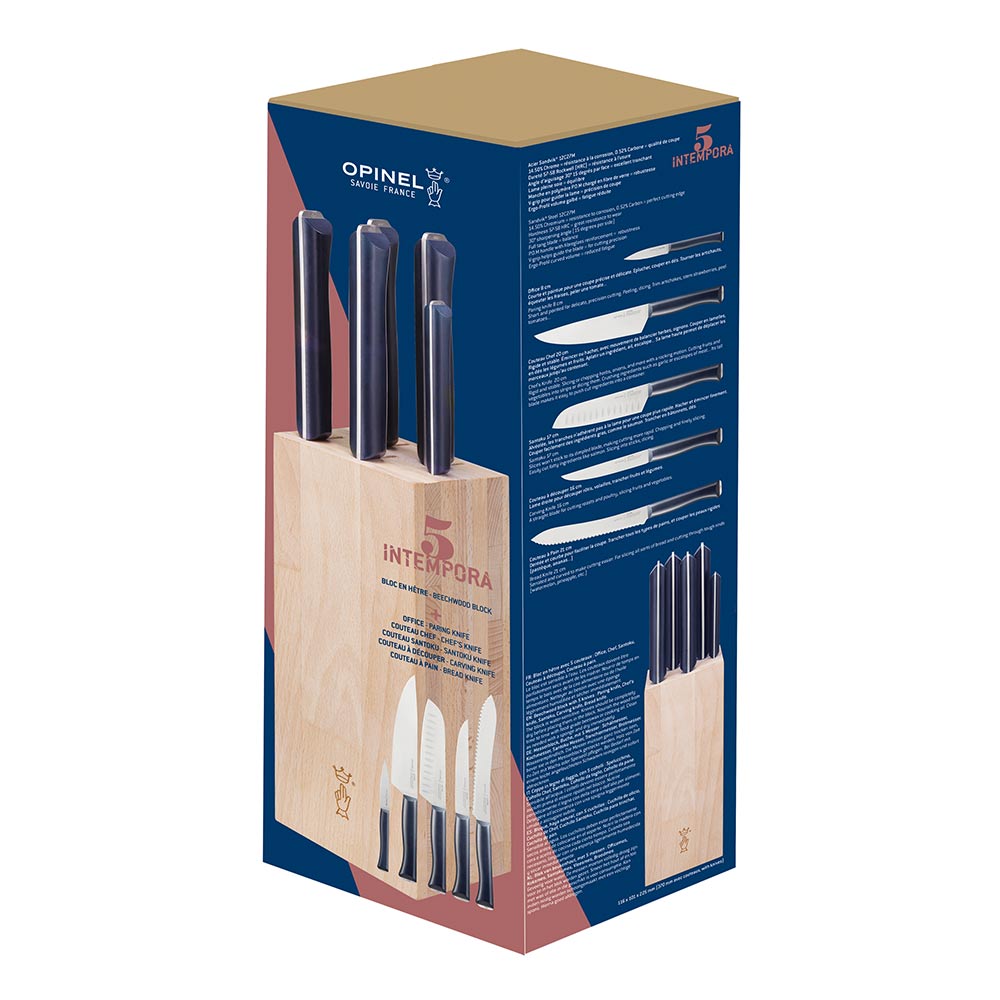 opinel-intempora-5-piece-chef-knife-set-with-beech-wood-block image 4