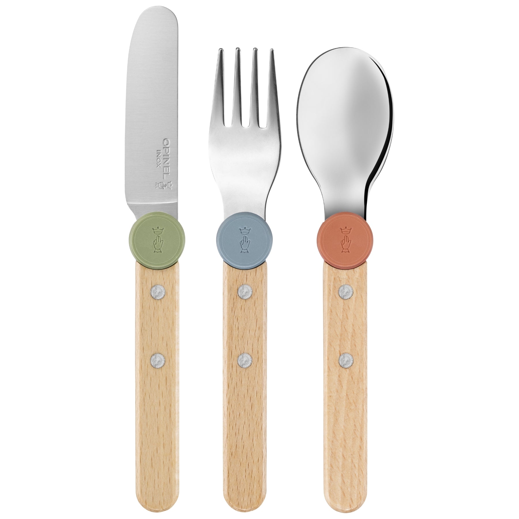 opinel-le-petit-gourmet-kids-cutlery-set-3-piece-knife-fork-spoon-second-chance- image 2