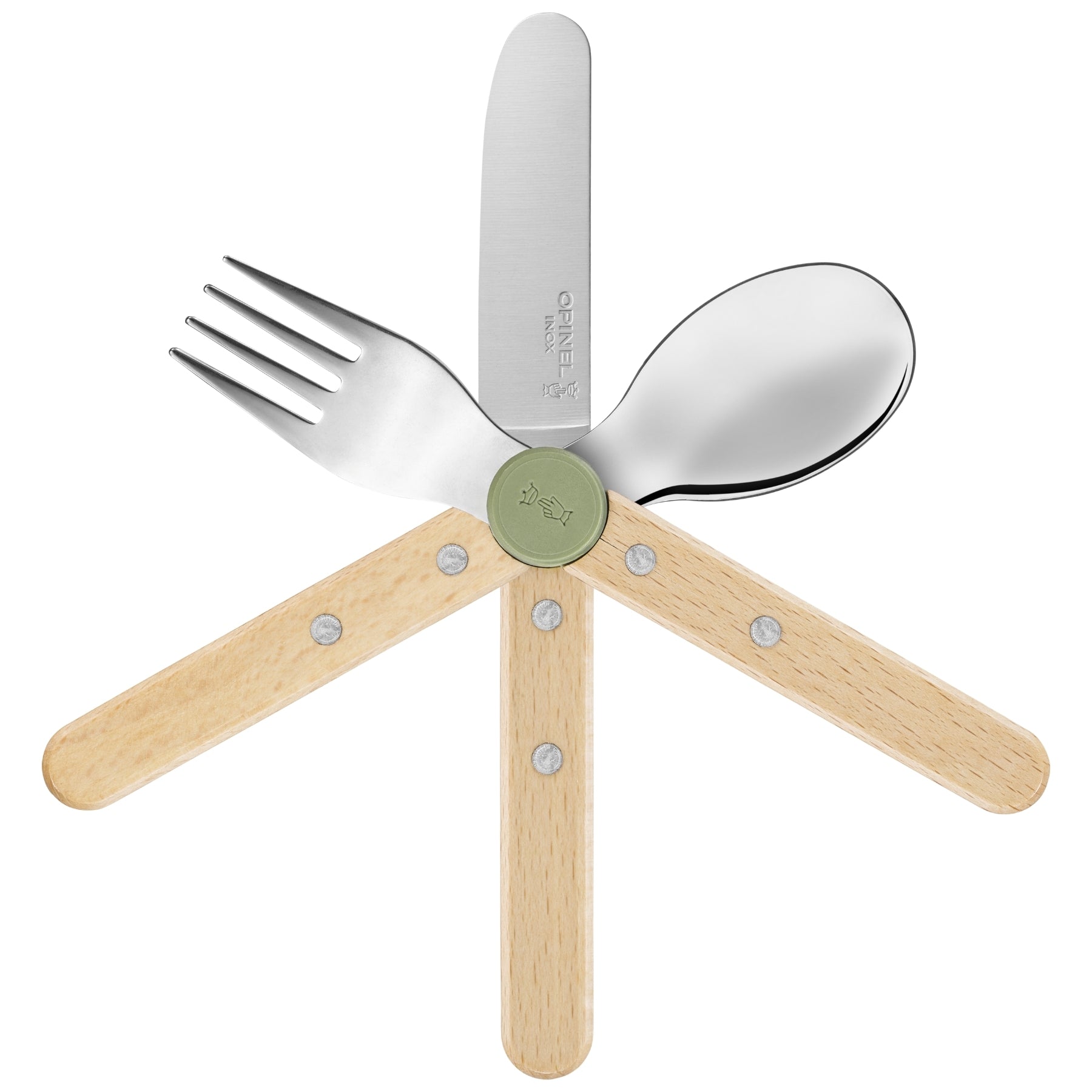 opinel-le-petit-gourmet-kids-cutlery-set-3-piece-knife-fork-spoon-second-chance- image 4