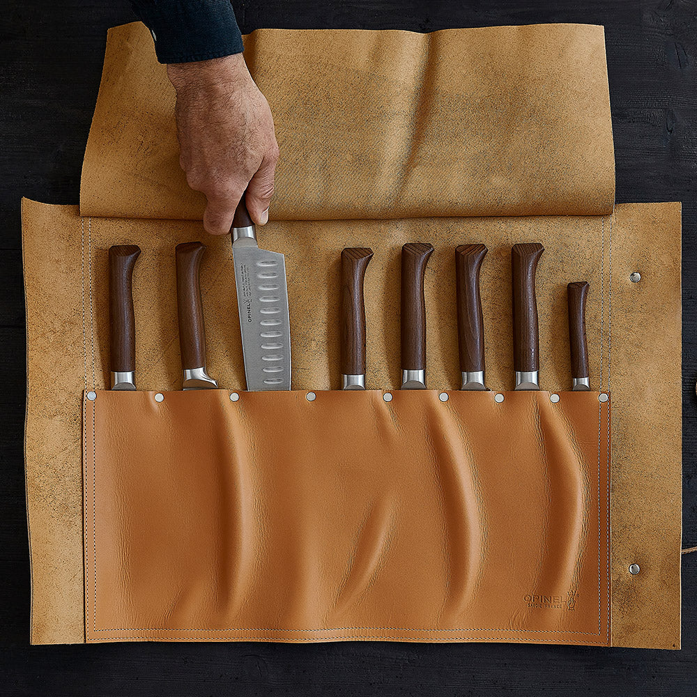 opinel-leather-chef-knife-roll-8-slots image 2