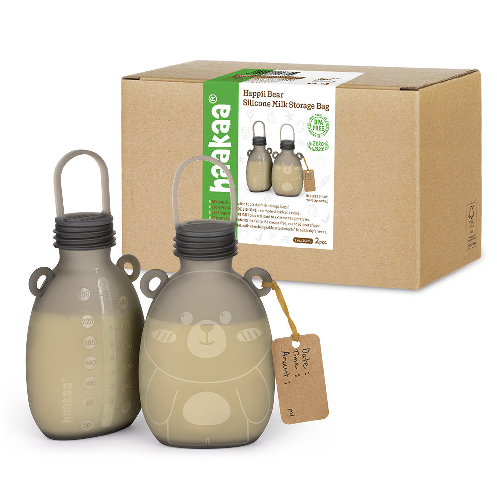 haakaa-happii-bear-silicone-milk-storage-bag-9oz-260ml-pack-of-4-reusable-eco-fr image 8