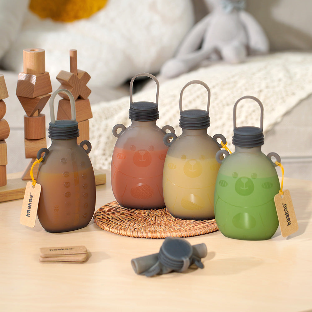 haakaa-happii-bear-silicone-milk-storage-bag-9oz-260ml-pack-of-4-reusable-eco-fr image 6