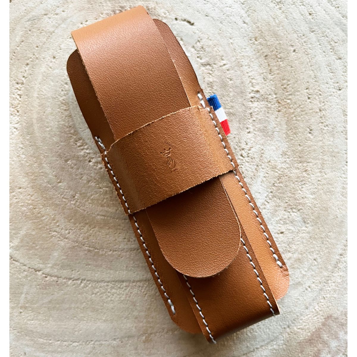 opinel-natural-leather-sheath-handcrafted-cognac-leather-knife-sheath-from-colle image 1