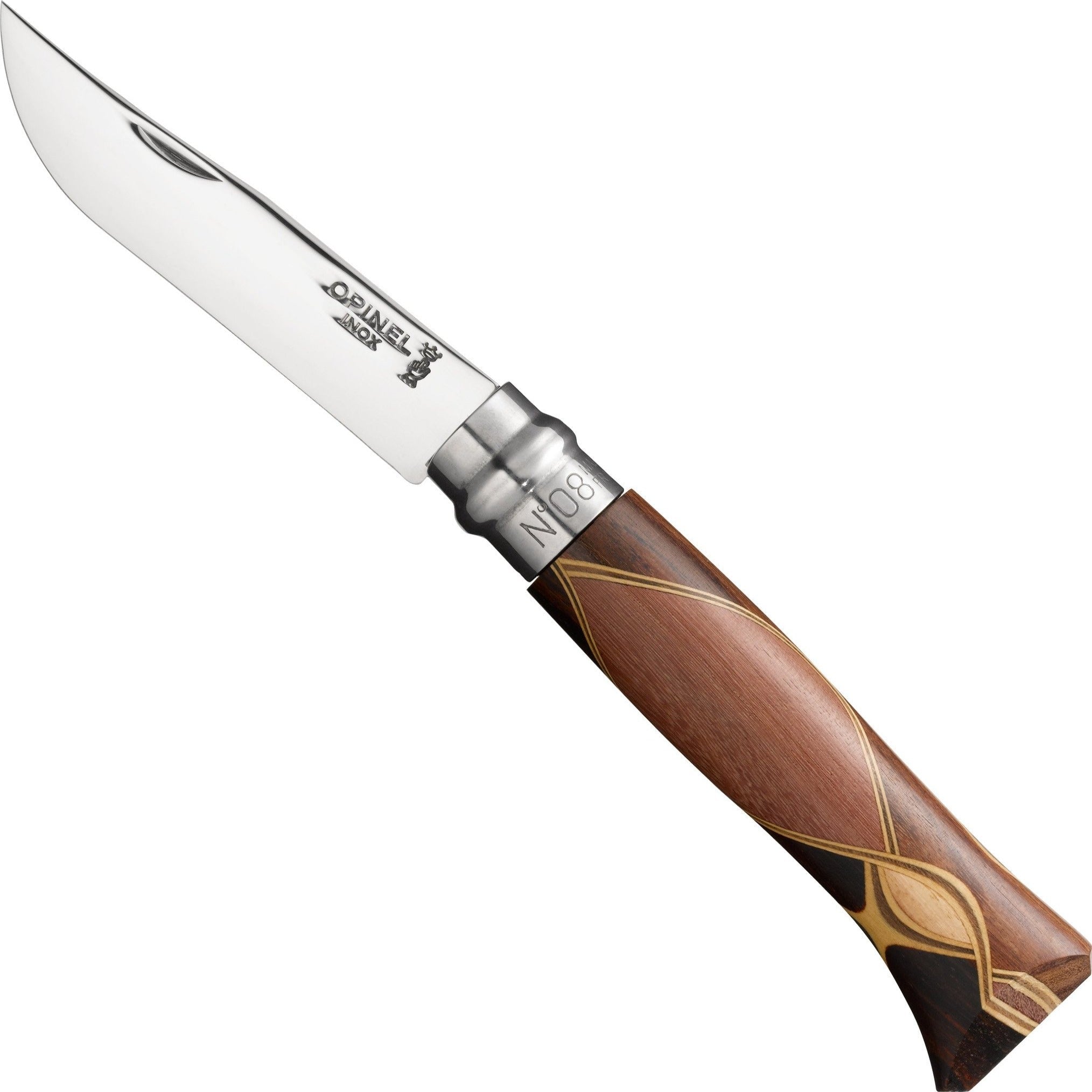 opinel-no-08-bruno-chaperon-stainless-steel-folding-knife-with-unique-marquetry- image 5