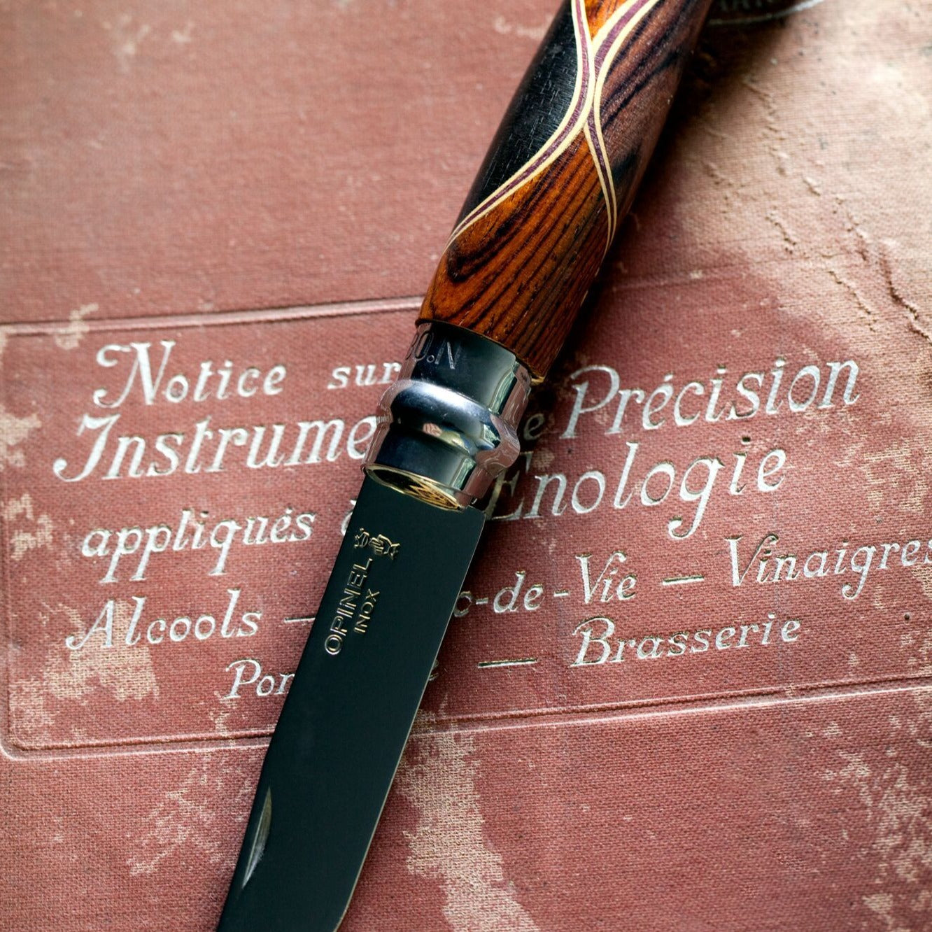 opinel-no-08-bruno-chaperon-stainless-steel-folding-knife-with-unique-marquetry- image 7