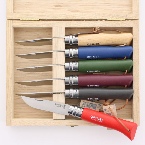 opinel-no-08-colorama-6-piece-folding-knife-box-set-with-wooden-case image 2