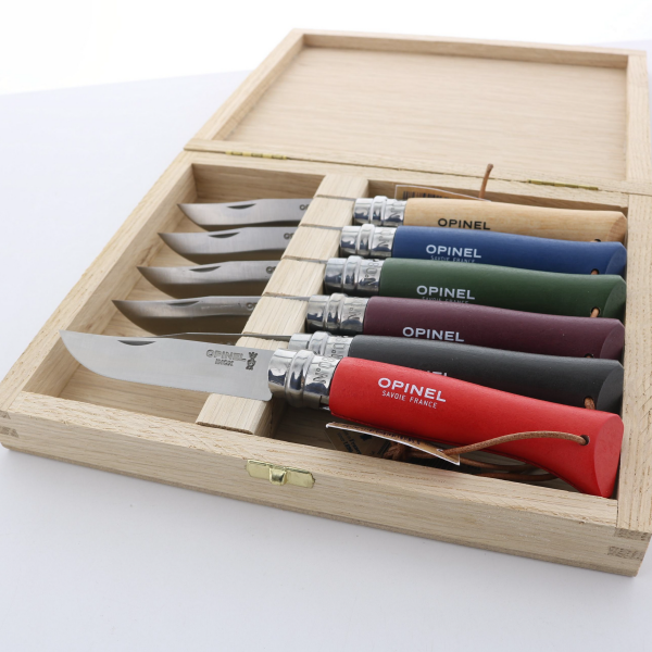 opinel-no-08-colorama-6-piece-folding-knife-box-set-with-wooden-case image 3