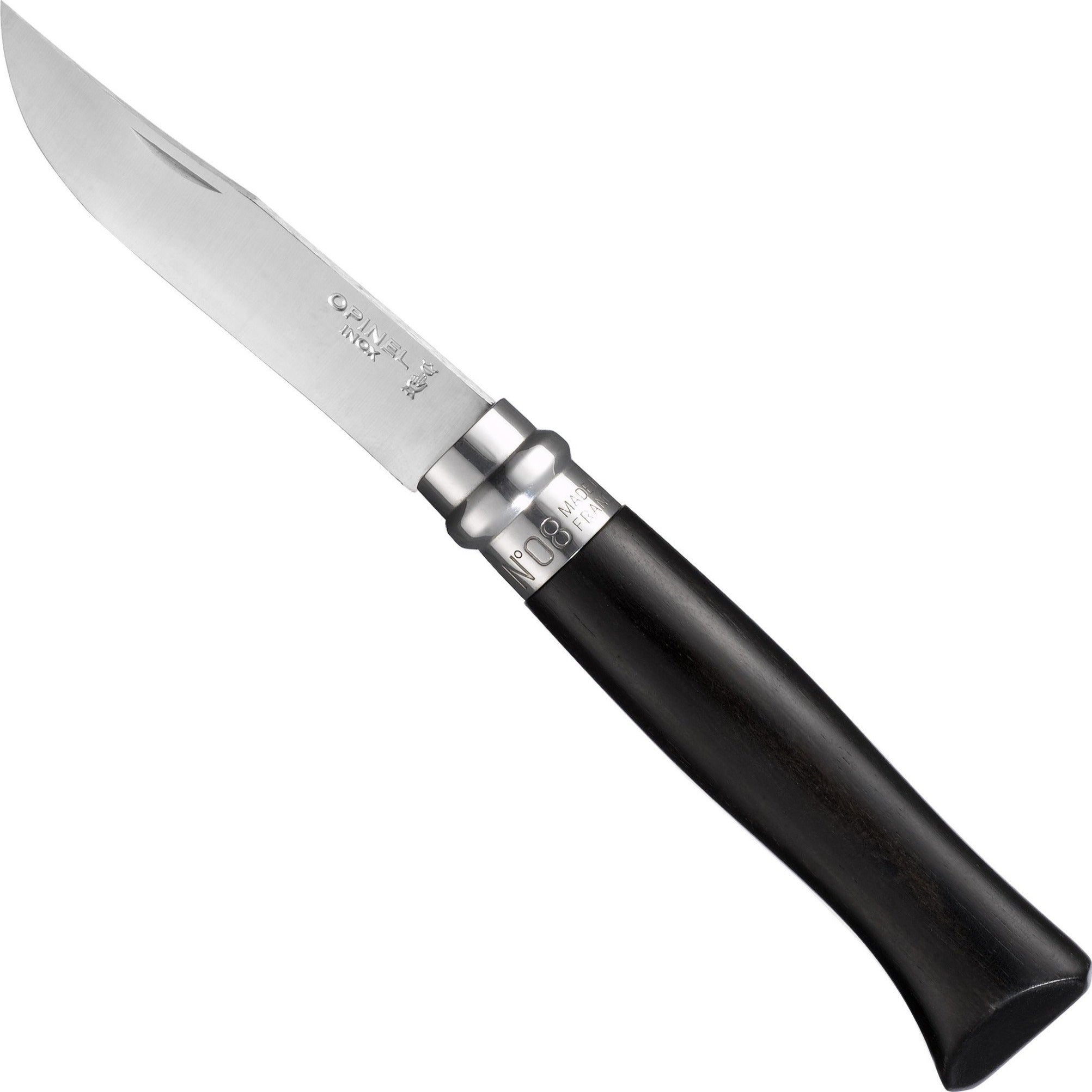 opinel-no-08-ebony-polished-stainless-steel-folding-knife-second-chance-collecto image 1