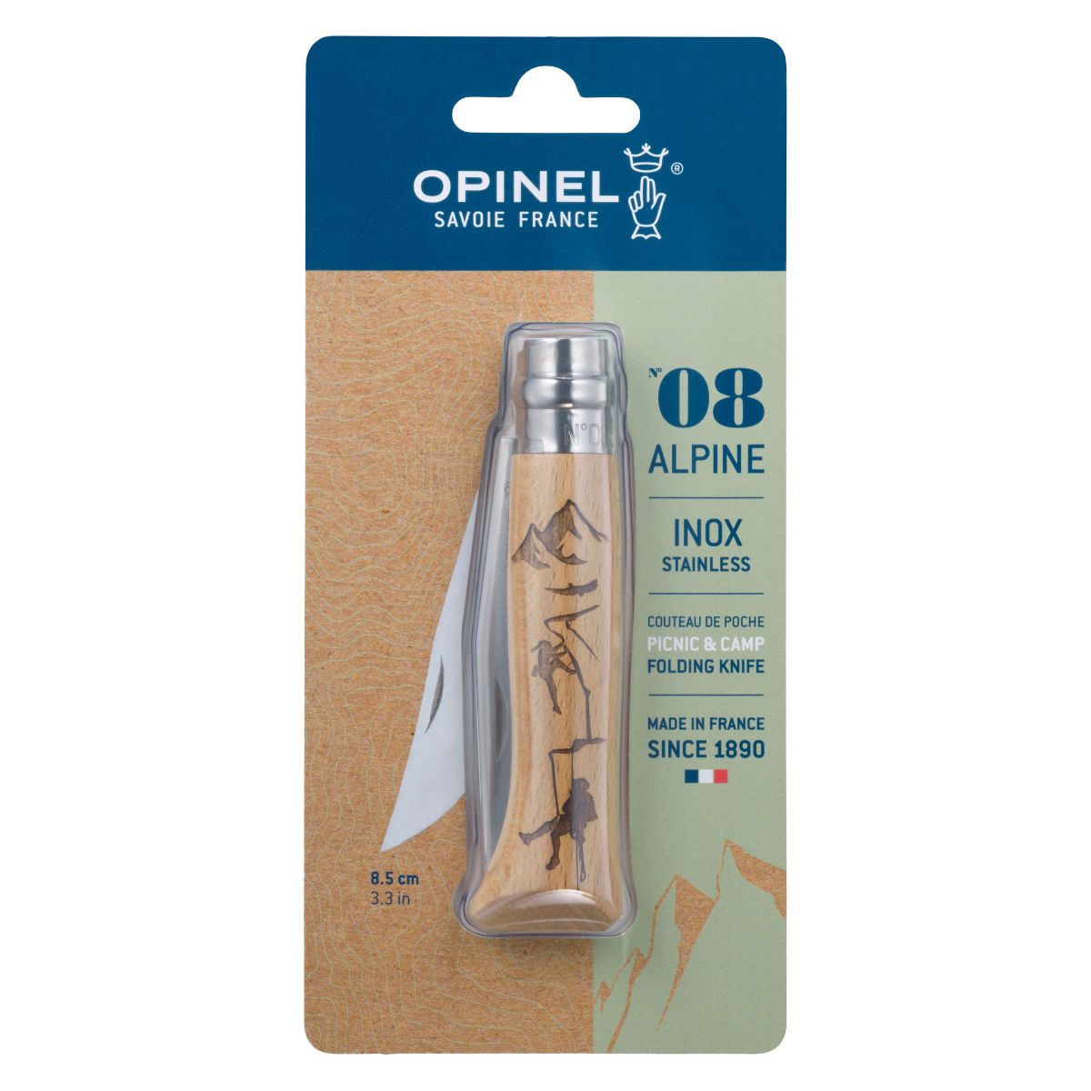 opinel-no-08-engraved-handle-folding-knife-alpine-adventures image 8