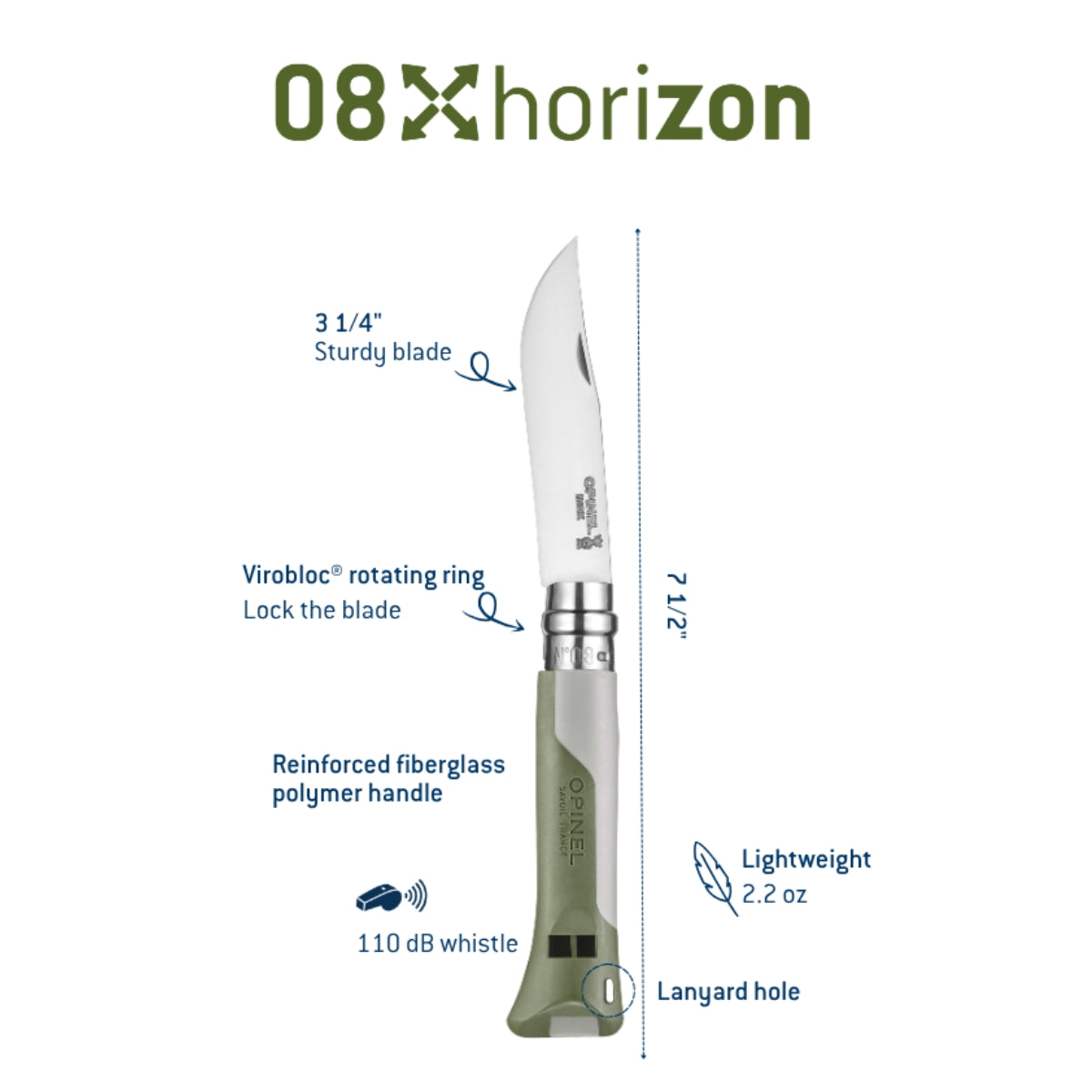 opinel-no-08-horizon-folding-knife-with-rescue-whistle-and-lanyard image 6