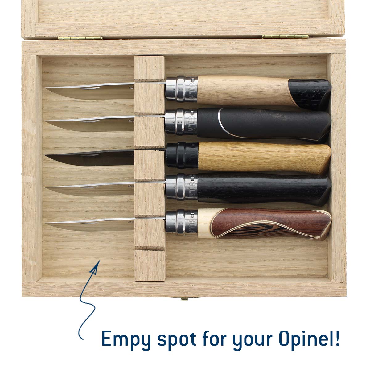 opinel-no-08-master-collector-box-set-with-5-premium-knives-wooden-case image 2