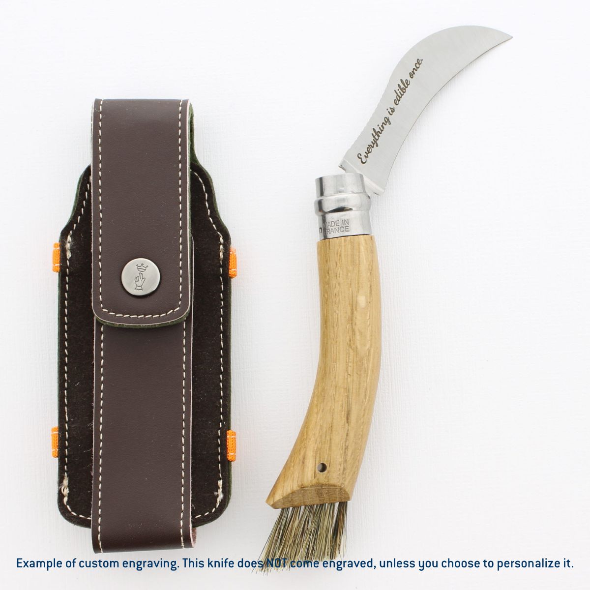 opinel-no-08-mushroom-knife-with-oak-handle-brush-and-sheath image 3