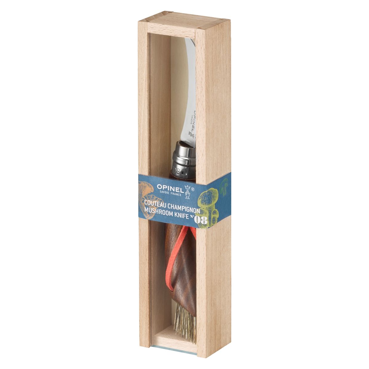 opinel-no-08-mushroom-knife-walnut-with-brush image 5