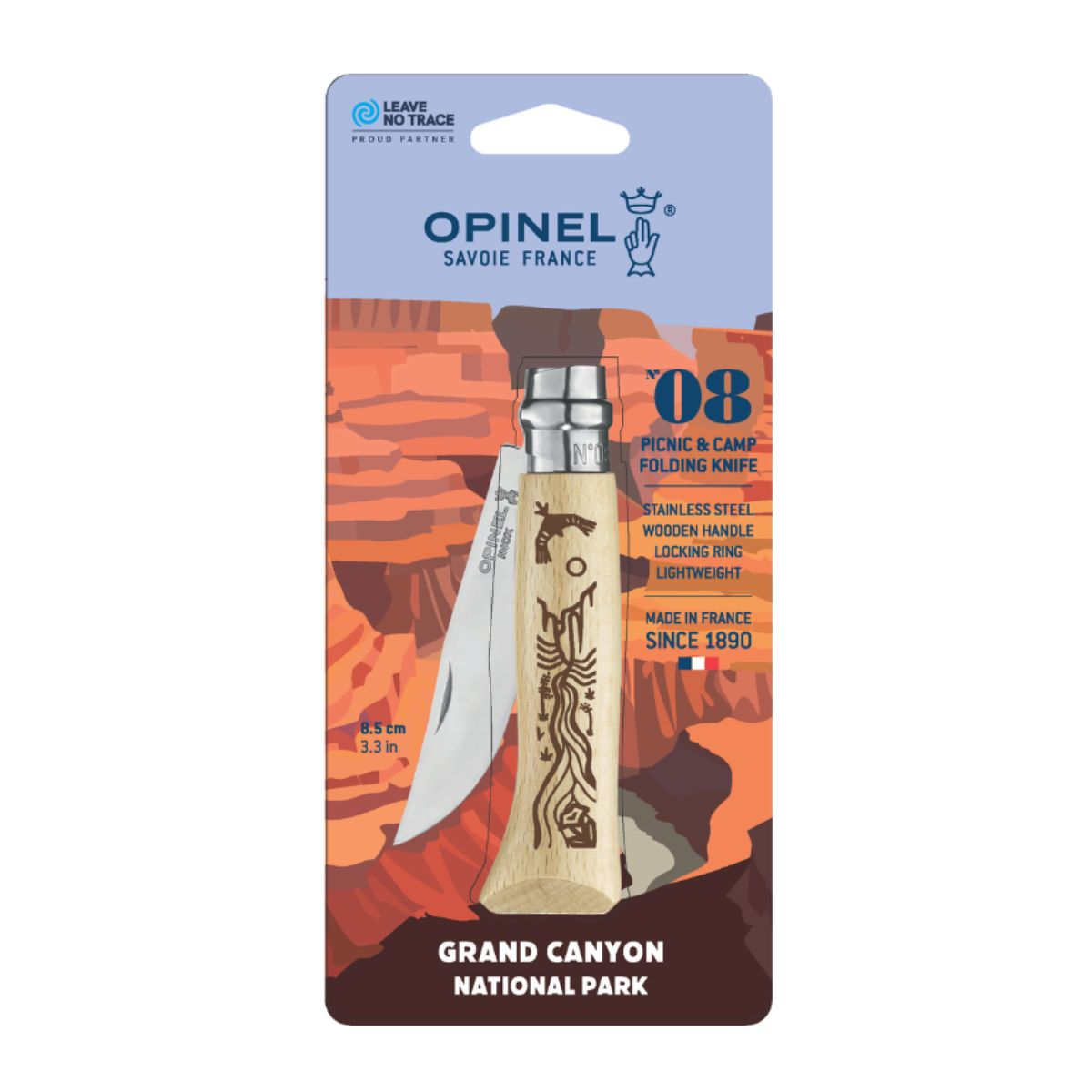 opinel-no-08-national-parks-picnic-set-with-fork-and-spoon-inserts image 8