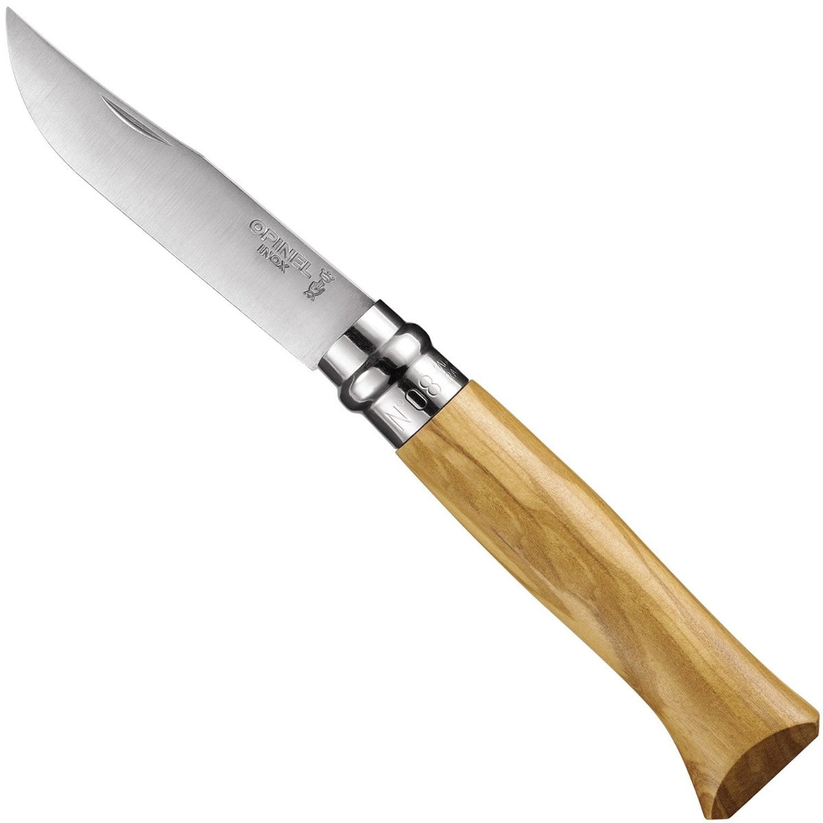 opinel-no-08-olive-wood-folding-knife-with-sheath-gift-set image 2