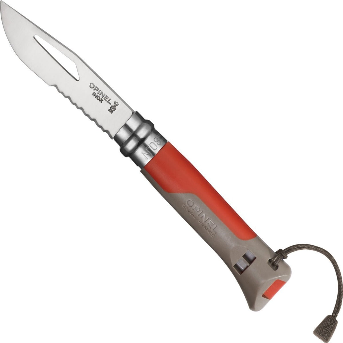 opinel-no-08-stainless-steel-folding-knife-outdoor-with-survival-whistle-second- image 7
