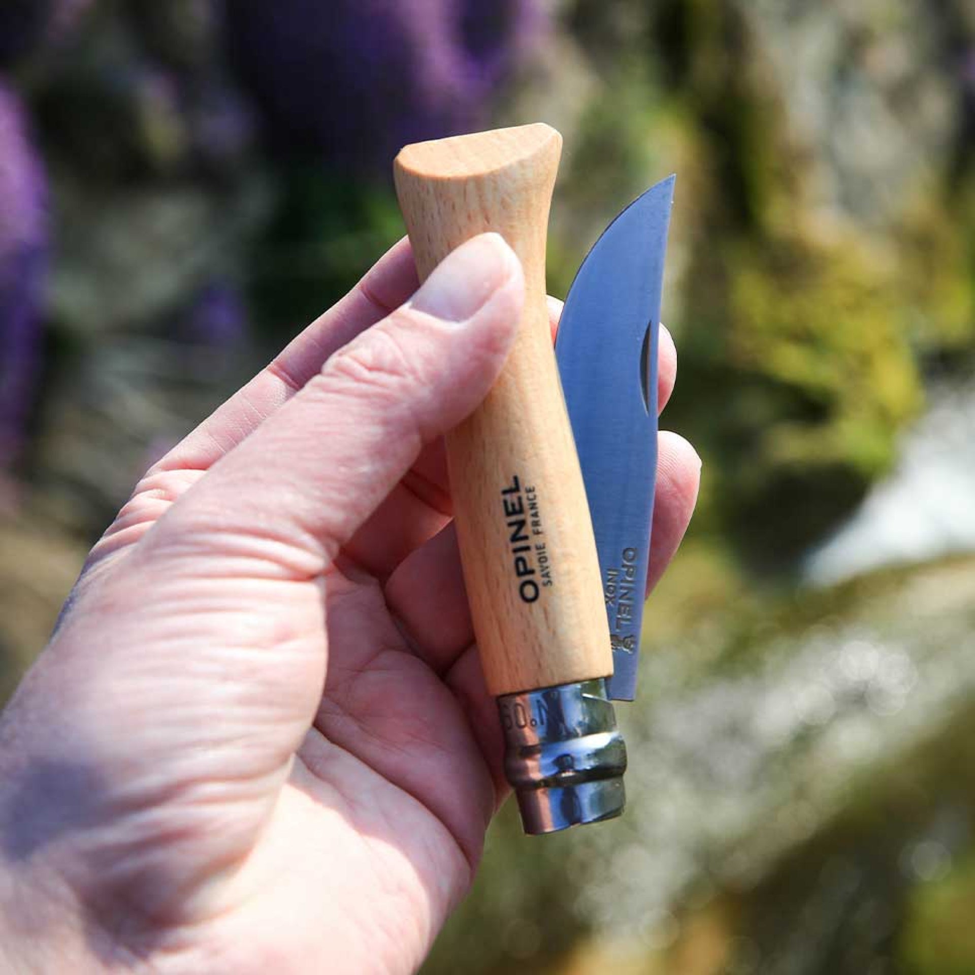 opinel-no-09-beech-wood-stainless-steel-folding-knife-with-virobloc-safety-ring image 3