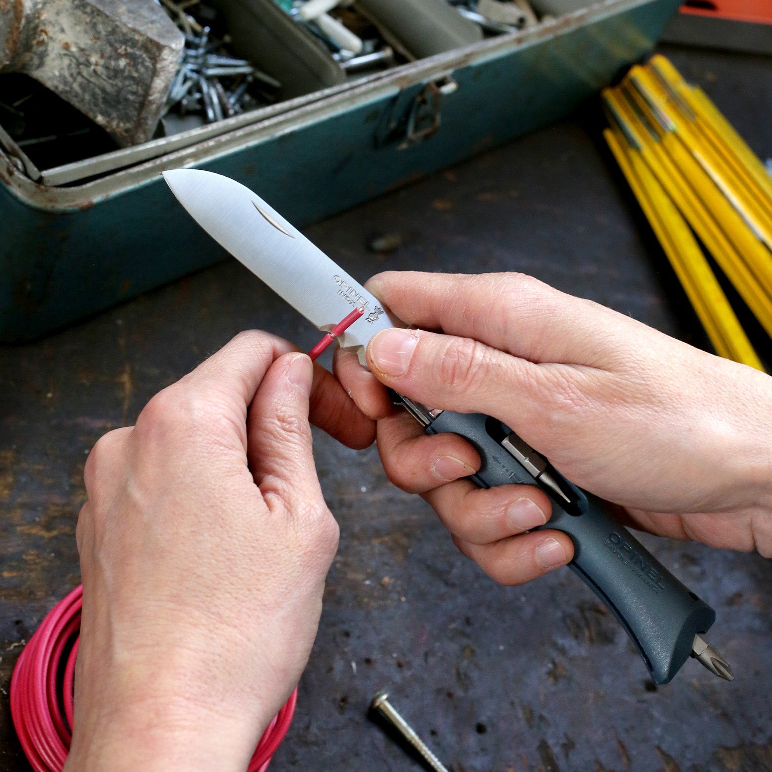 opinel-no-09-diy-folding-utility-knife-with-screwdriver-and-magnetic-bit-holder image 8