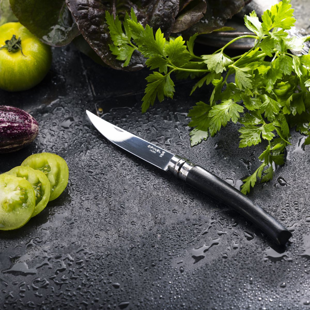 opinel-no-10-effil-stainless-steel-slim-folding-knife-ebony-handle image 2