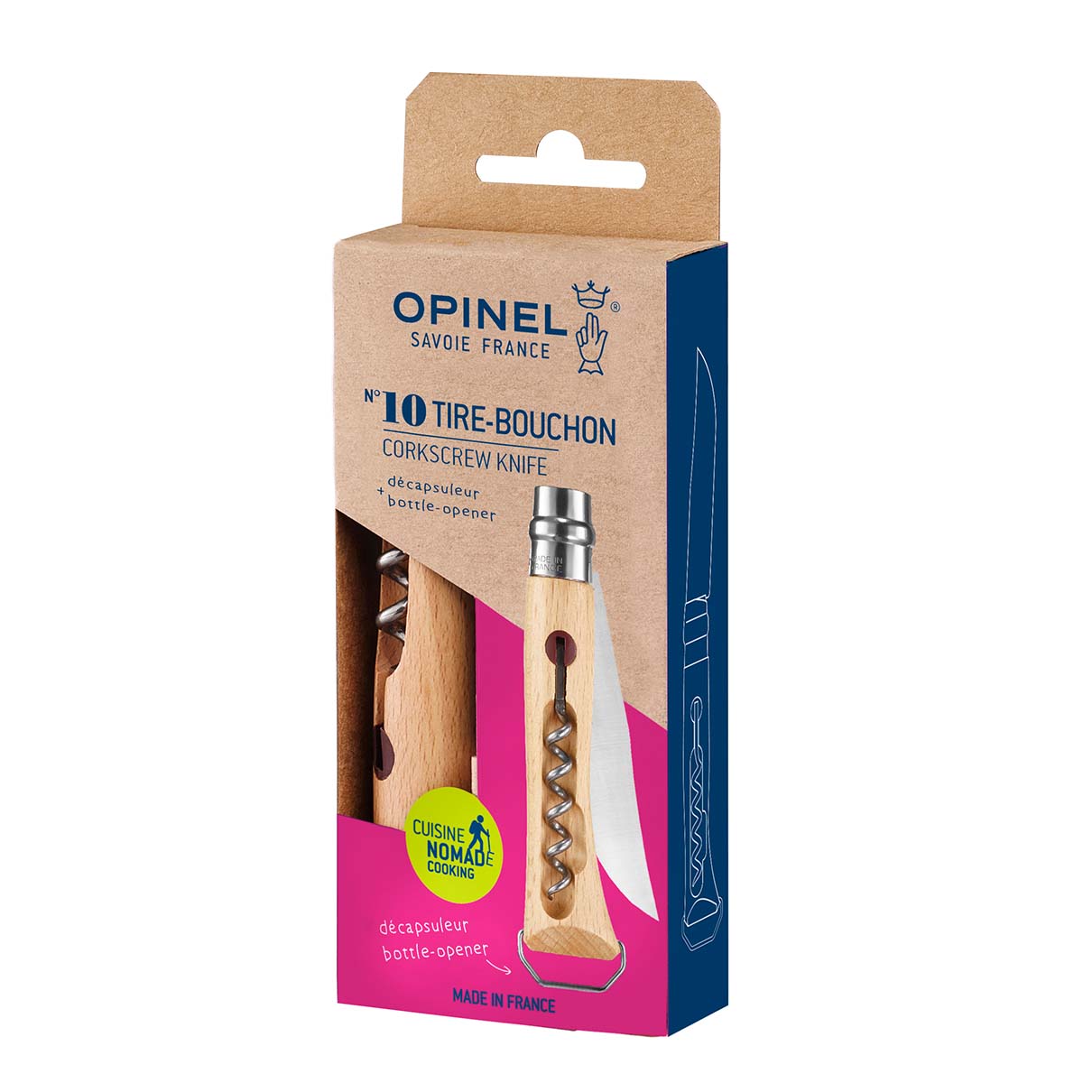 opinel-no-10-corkscrew-folding-knife-with-bottle-opener-engraved-gift-bundle-set image 4
