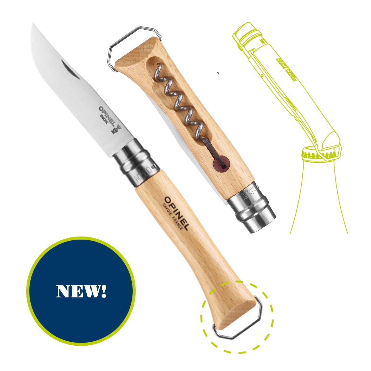 opinel-no-10-corkscrew-folding-knife-with-bottle-opener-engraved-gift-bundle-set image 2