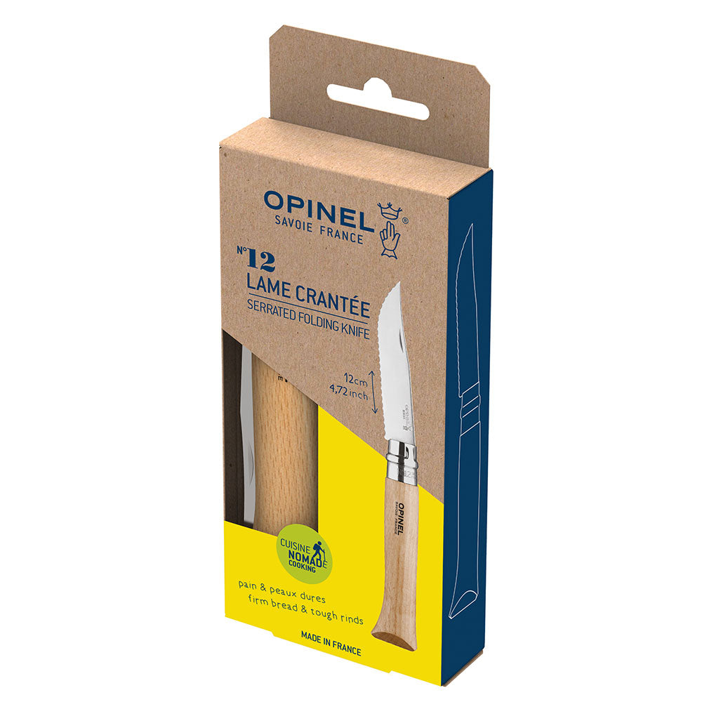 opinel-no-12-serrated-folding-knife-stainless-steel-blade-beech-wood-handle image 5