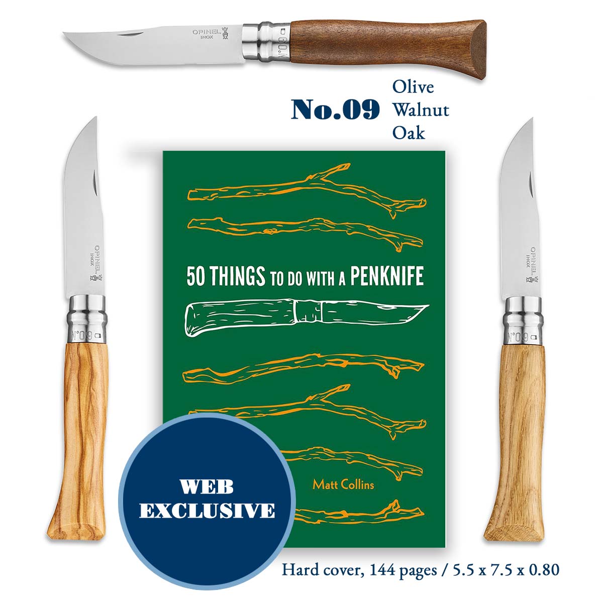 opinel-craftsman-kit-no-09-with-wood-handle-choice-and-book image 1