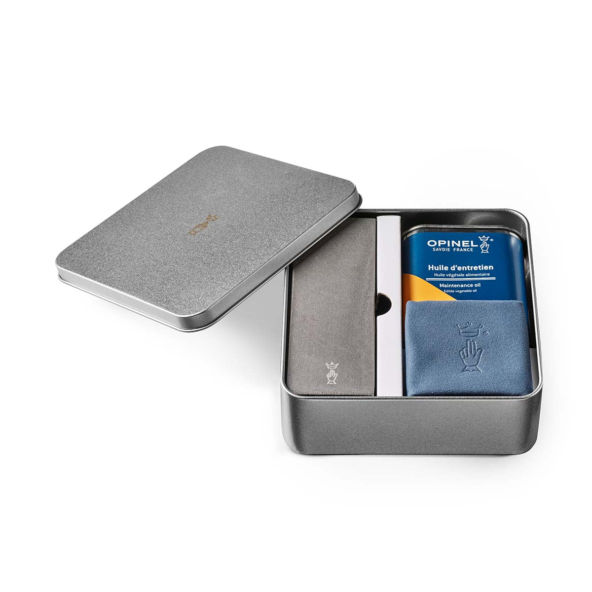 opinel-maintenance-kit-sharpening-stone-oil-cloth-in-metal-box image 3
